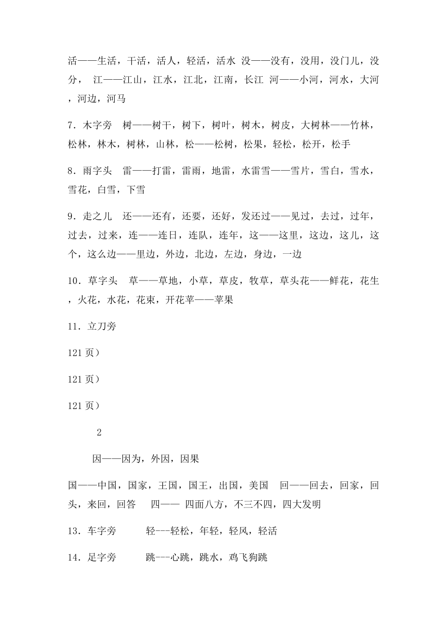 上海市实验学校一年级语文全部部首组词 .docx_第2页