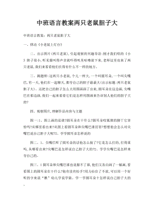 中班语言教案两只老鼠胆子大.docx