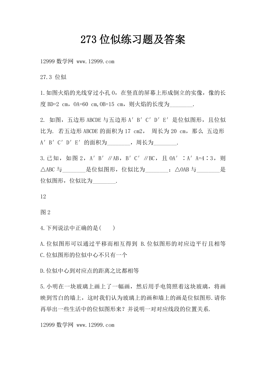 273位似练习题及答案.docx_第1页