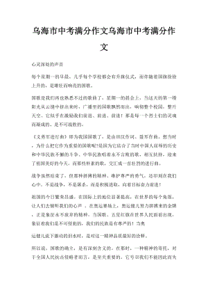 乌海市中考满分作文乌海市中考满分作文.docx