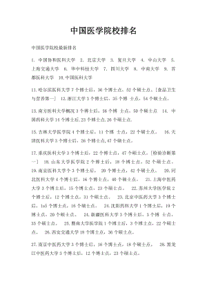 中国医学院校排名(1).docx