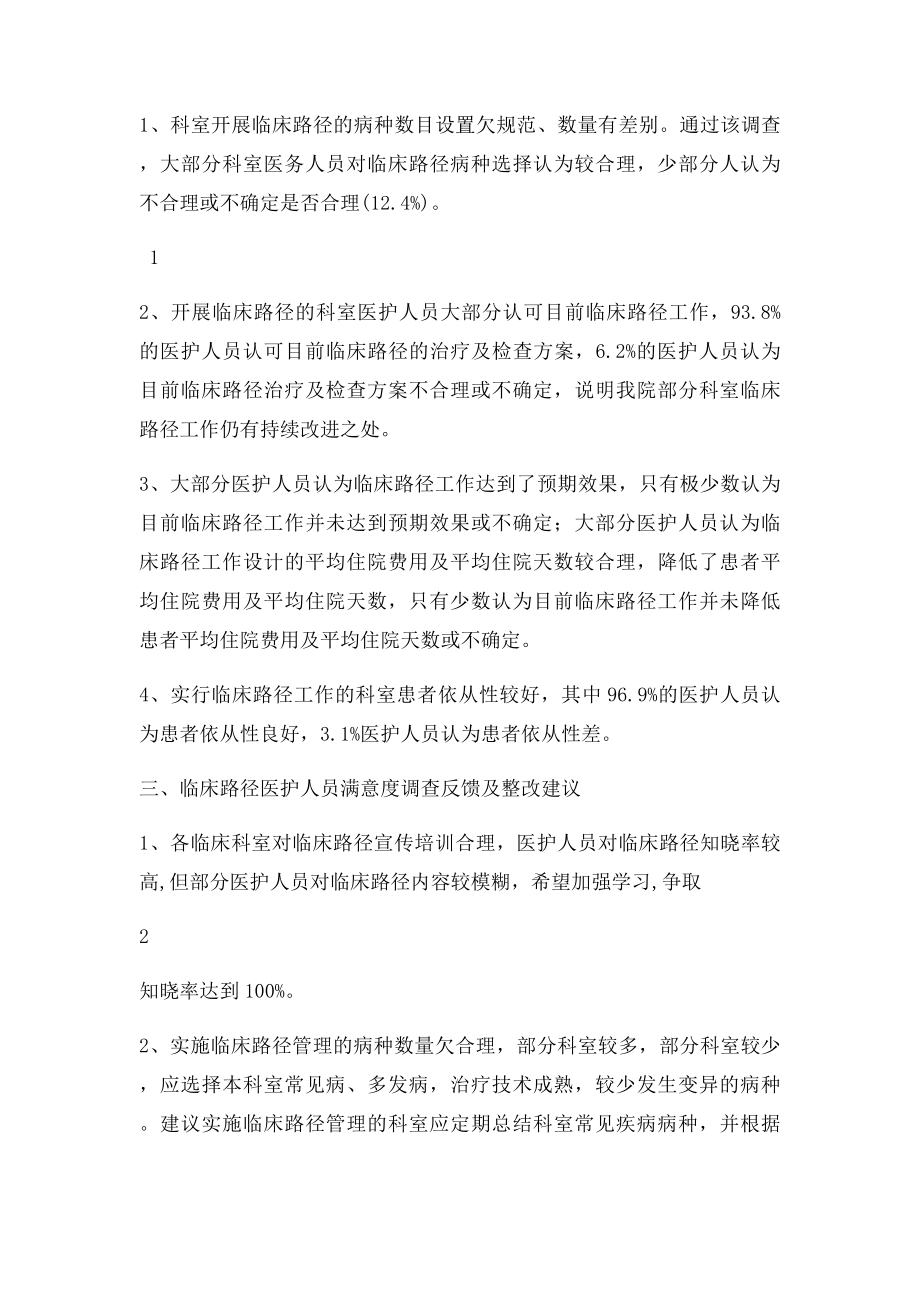 临床路径医护人员满意度调查总结.docx_第2页