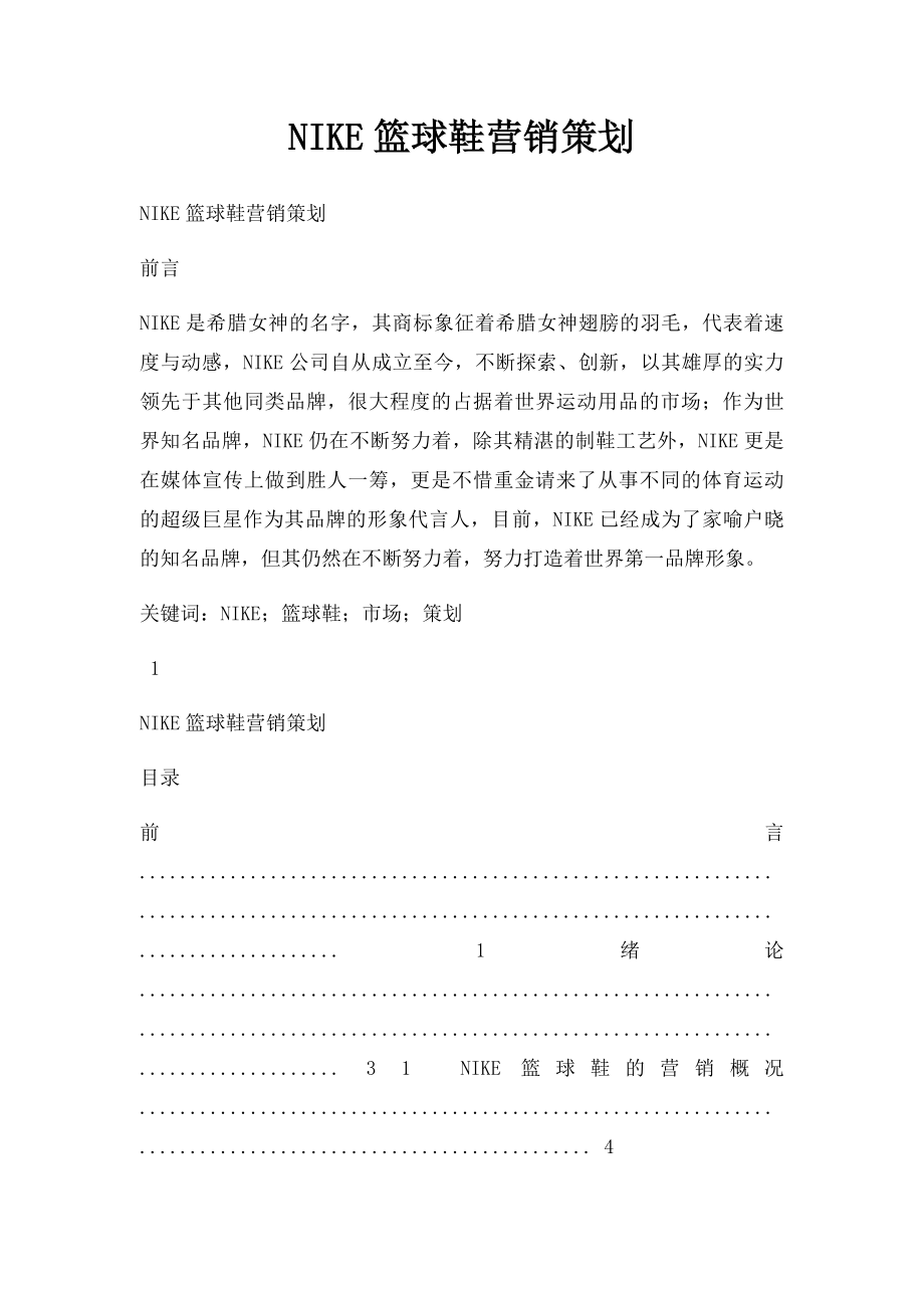 NIKE篮球鞋营销策划.docx_第1页