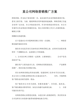 某公司网络营销推广方案.docx