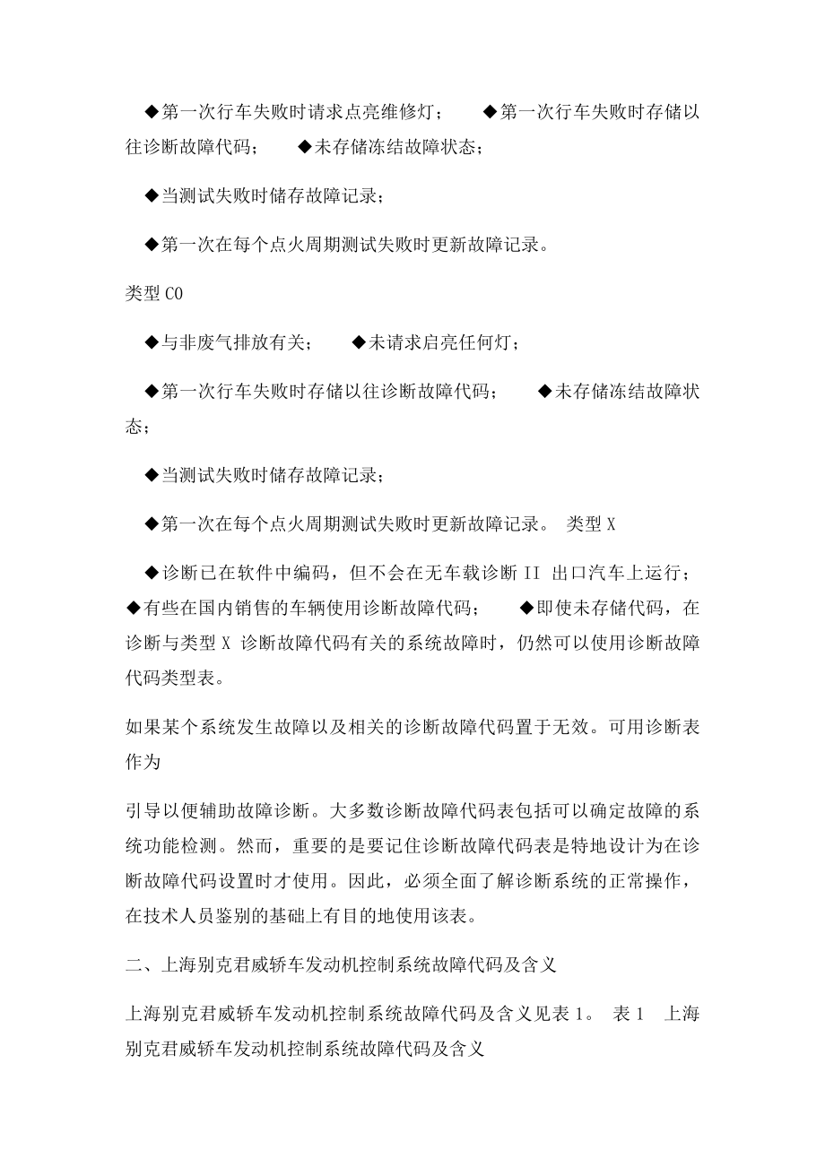 上海别克君威轿车发动机系统故障代码及含义.docx_第2页