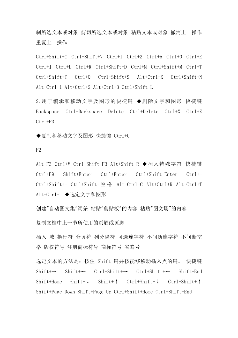 WORD文档编辑当中经常用到的快捷键一览表.docx_第2页