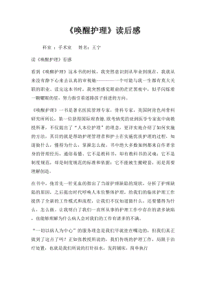 《唤醒护理》读后感.docx