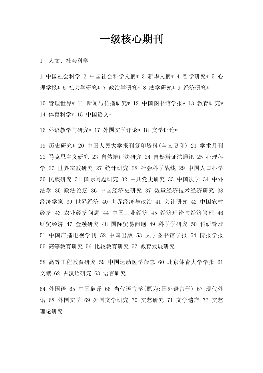 一级核心期刊.docx_第1页