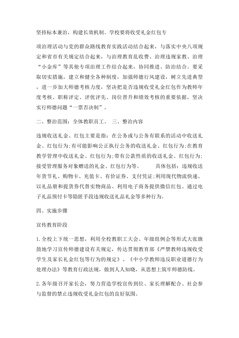 严禁教师违规收受学生及家长礼品礼金等行为的实施方案.docx_第2页