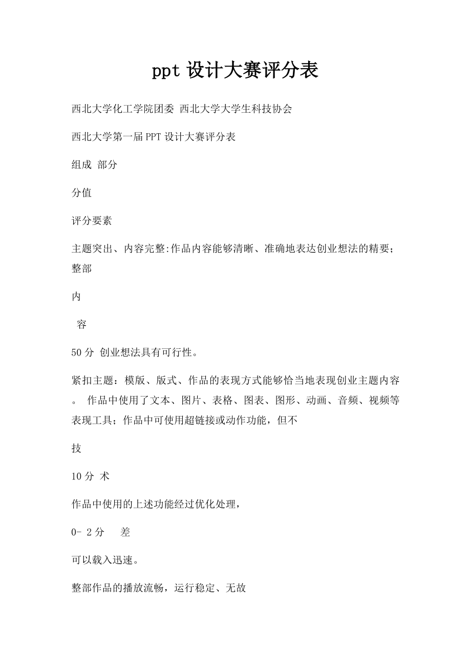 ppt设计大赛评分表.docx_第1页