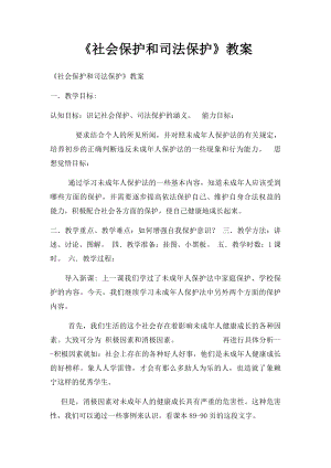 《社会保护和司法保护》教案.docx