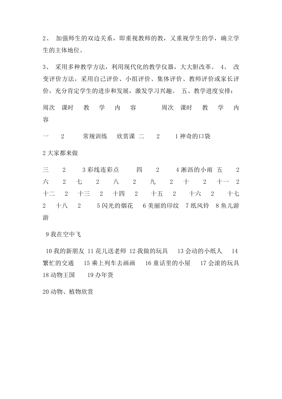 一年级上册美术教学计划.docx_第2页