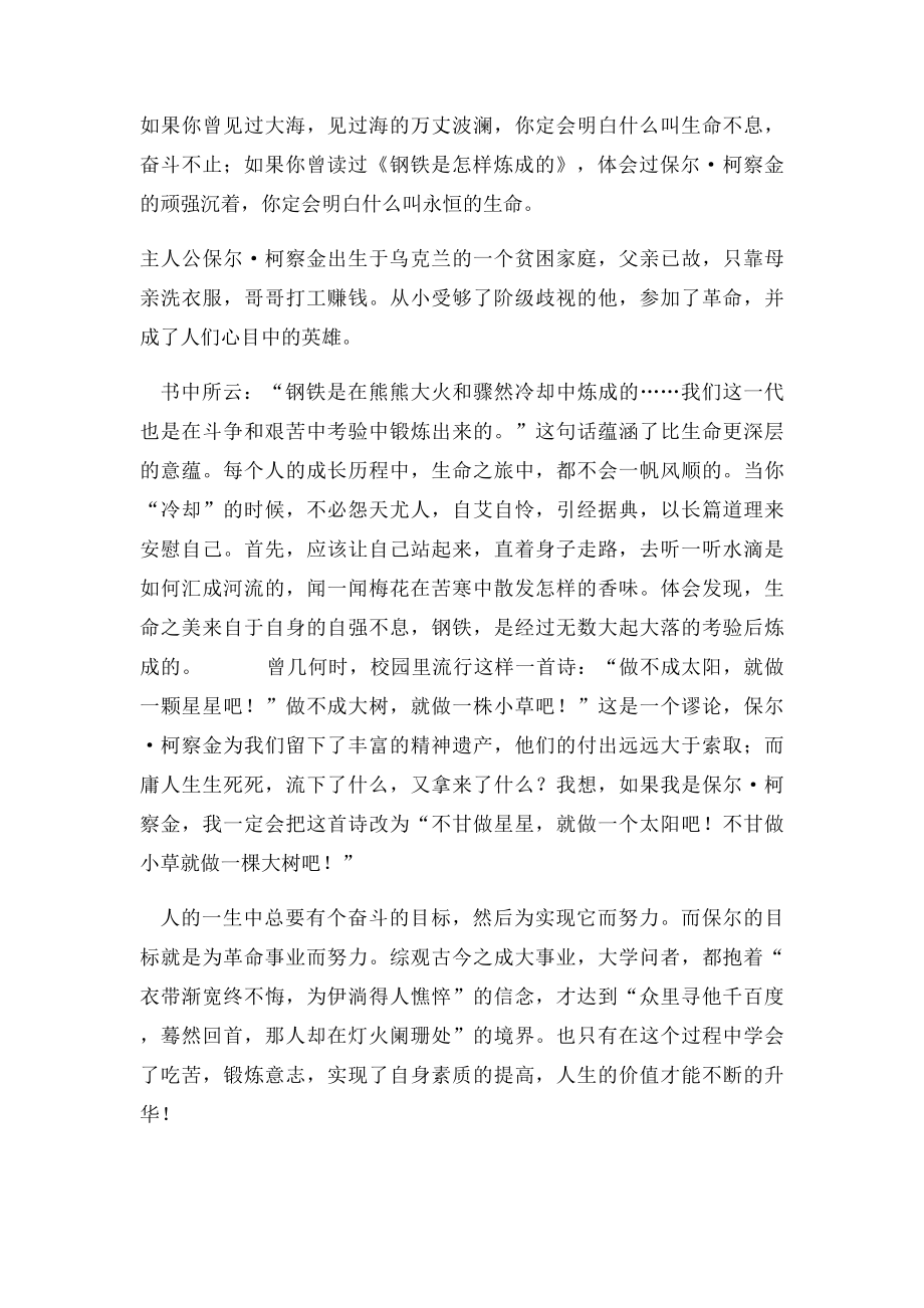 《钢铁是怎么样炼成的》读书笔记.docx_第2页