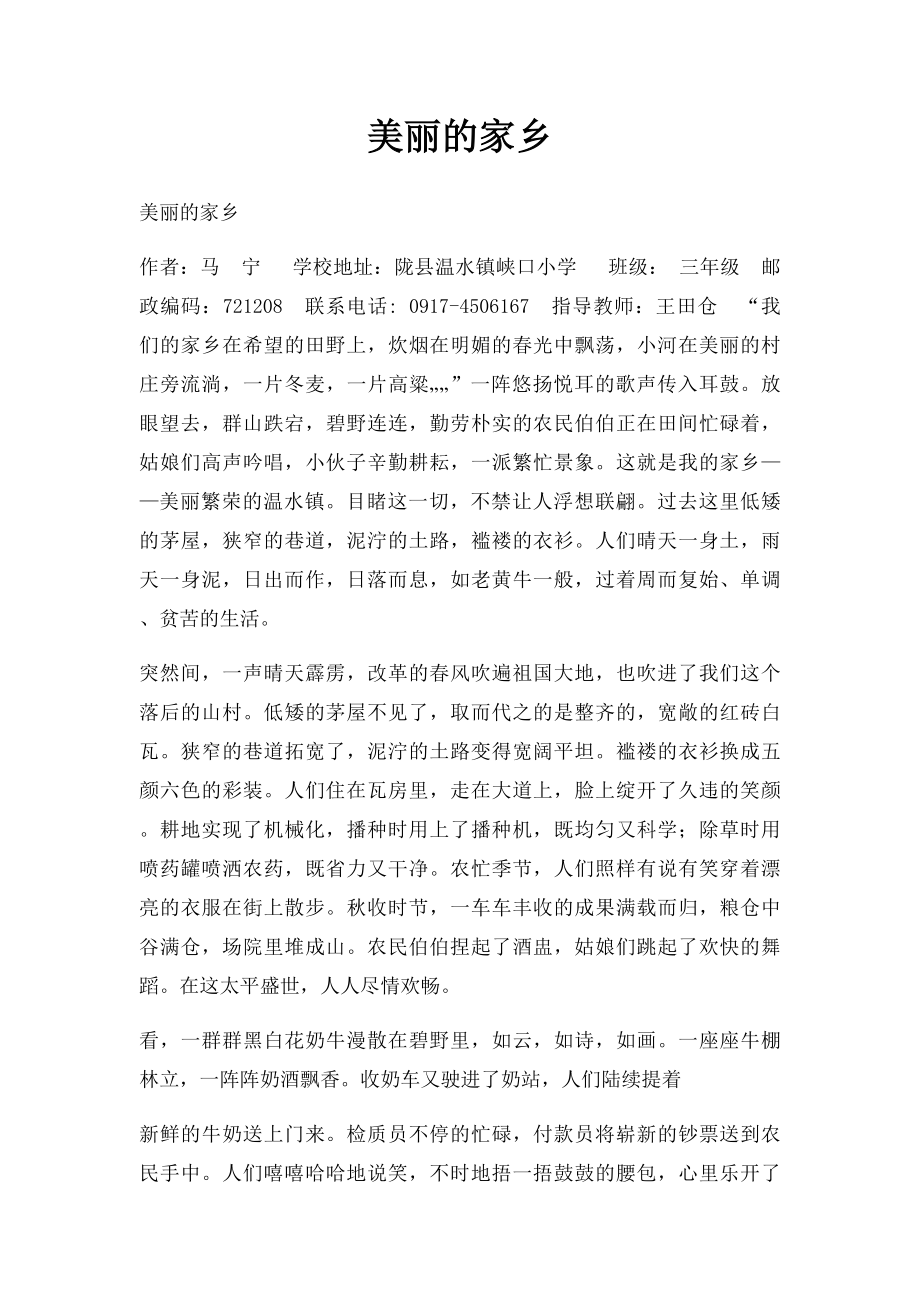 美丽的家乡(2).docx_第1页