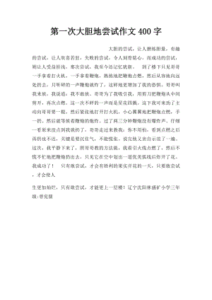 第一次大胆地尝试作文400字.docx