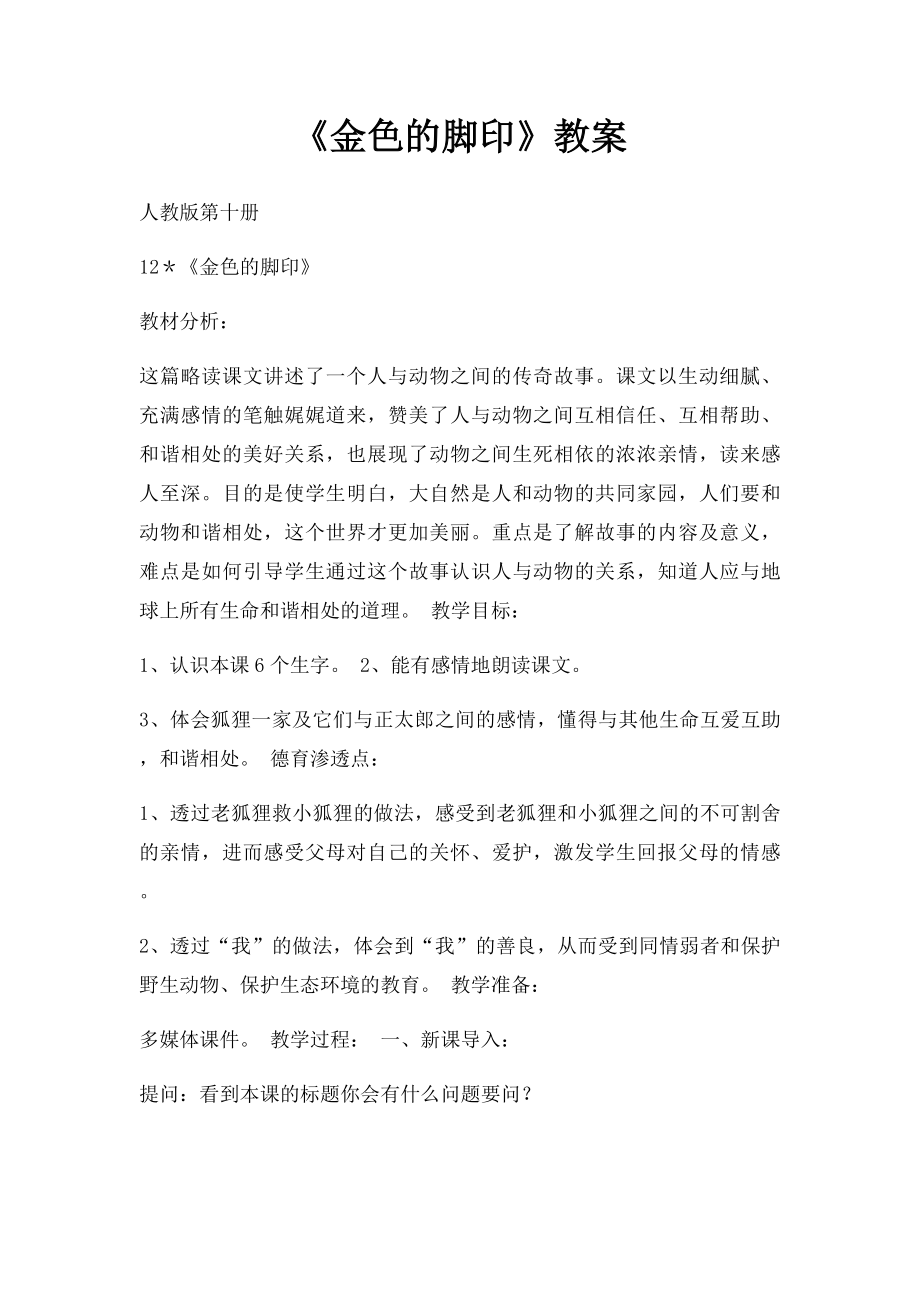 《金色的脚印》教案.docx_第1页