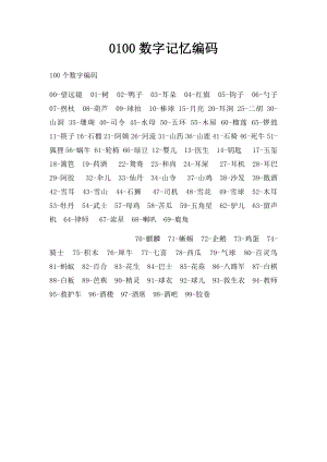 0100数字记忆编码.docx