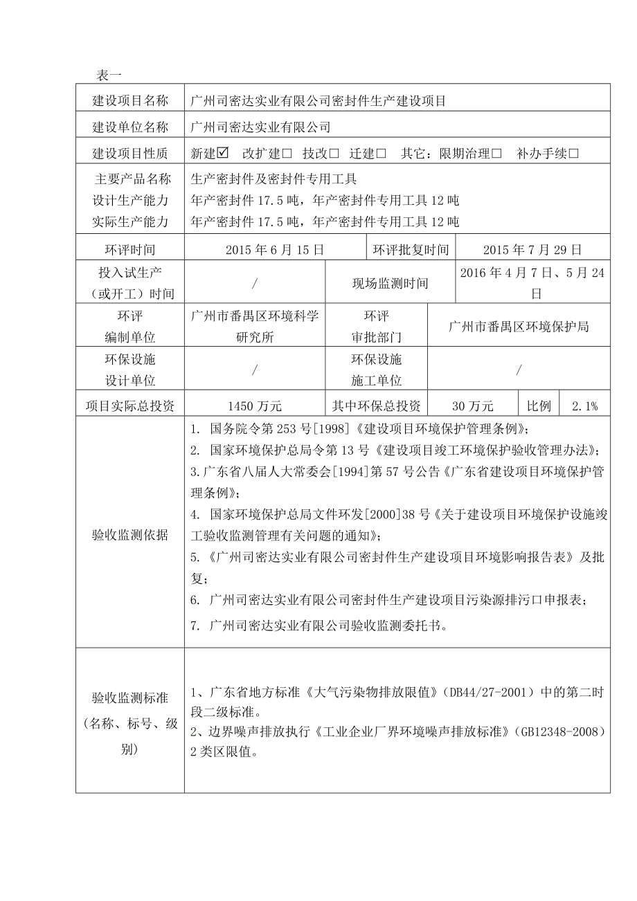 广州司密达实业有限公司密封件生产建设项目建设项目竣工环境保护验收.doc_第3页