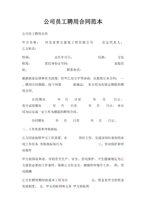 公司员工聘用合同范本(2).docx