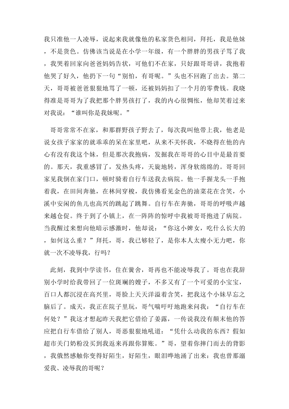 关于哥哥的作文熟悉的背影.docx_第2页