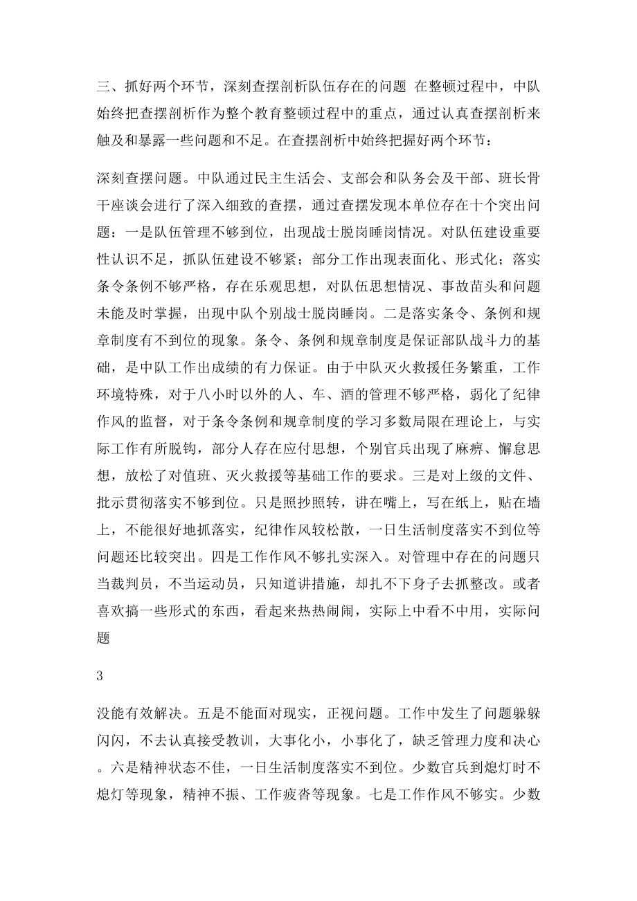 保德消防中队开展纪律作风教育整顿活动总结.docx_第3页