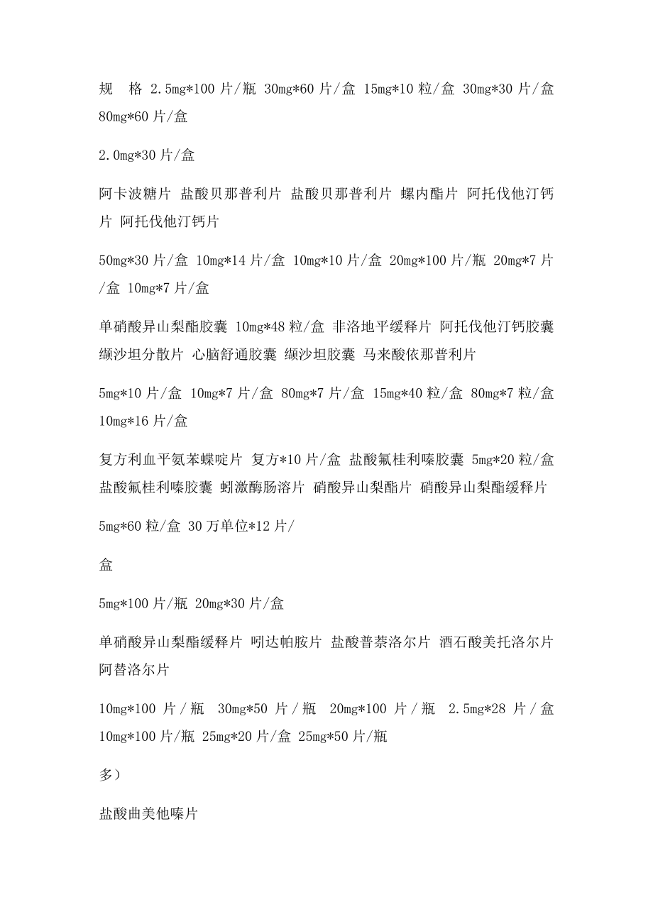 内科常用药品目录.docx_第2页