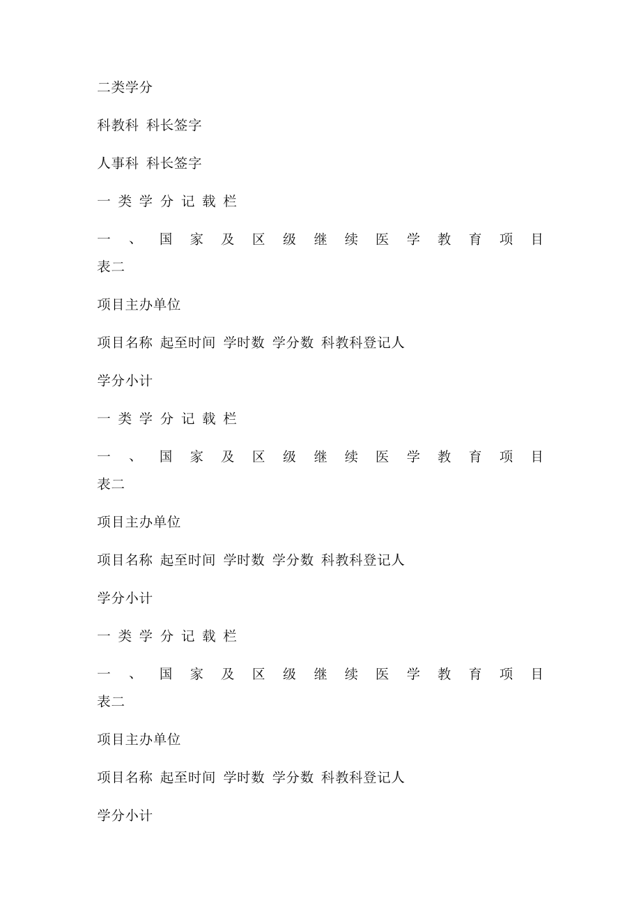 卫生技术人员继续医学教育学分登记卡.docx_第2页