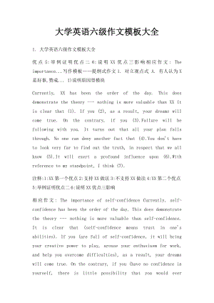 大学英语六级作文模板大全.docx