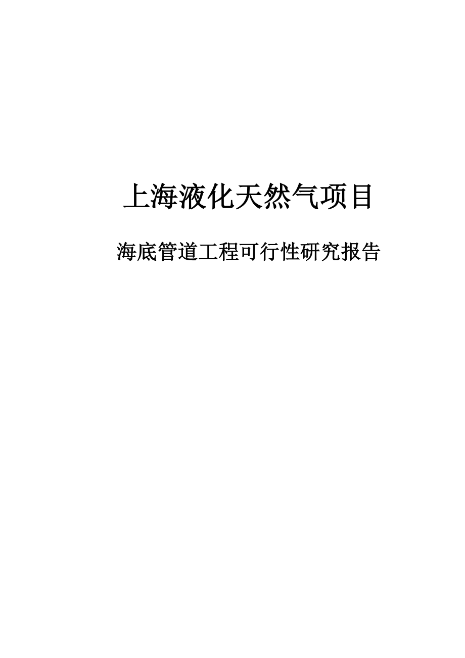 液化天然气项目海底管道工程项目可行性研究报告.doc_第1页