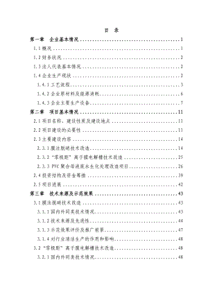 氯碱装置清洁生产改造项目可行性研究报告（资金申请报告）.doc