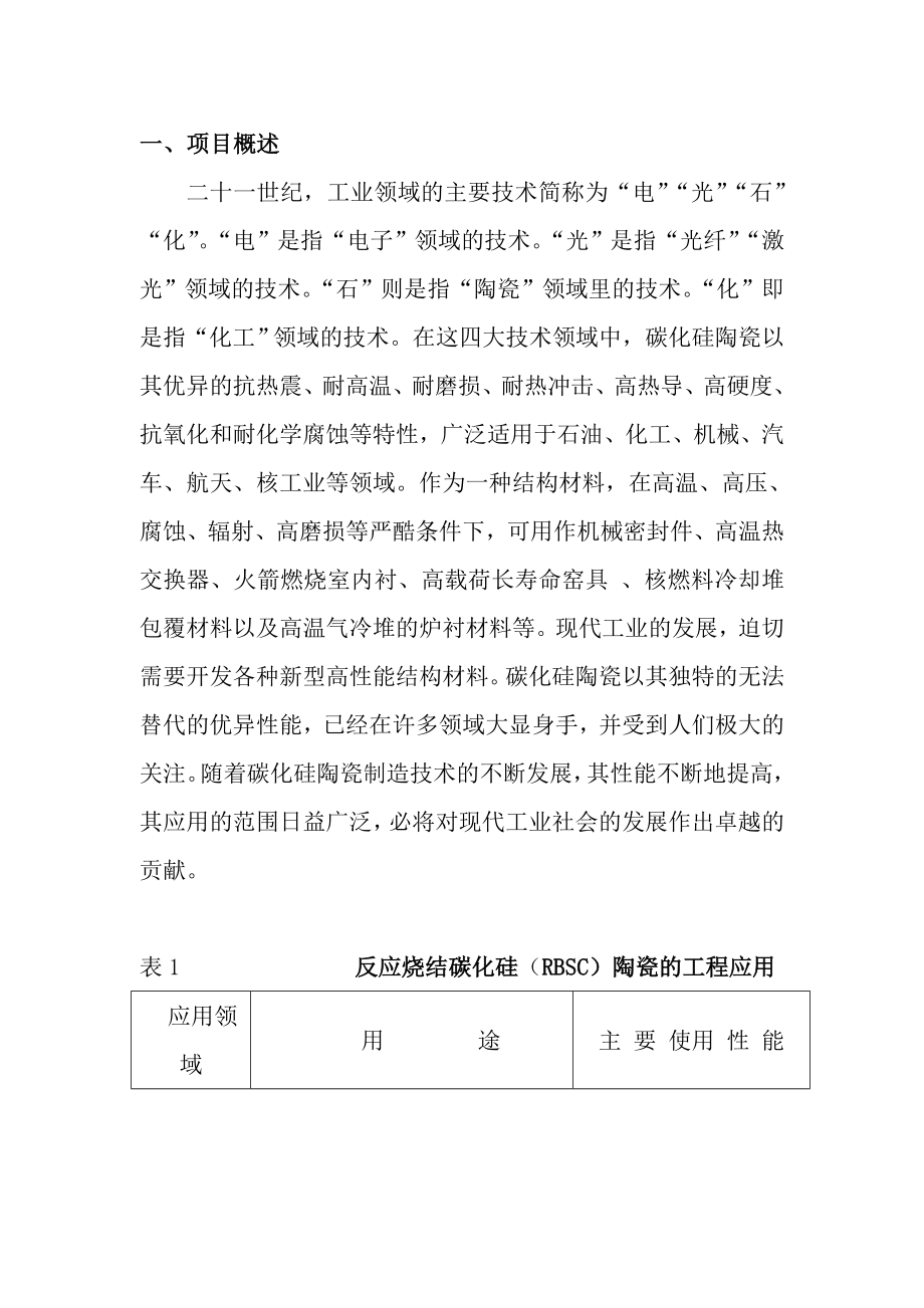 反应烧结碳化硅陶瓷密封件项目可研报告.doc_第2页