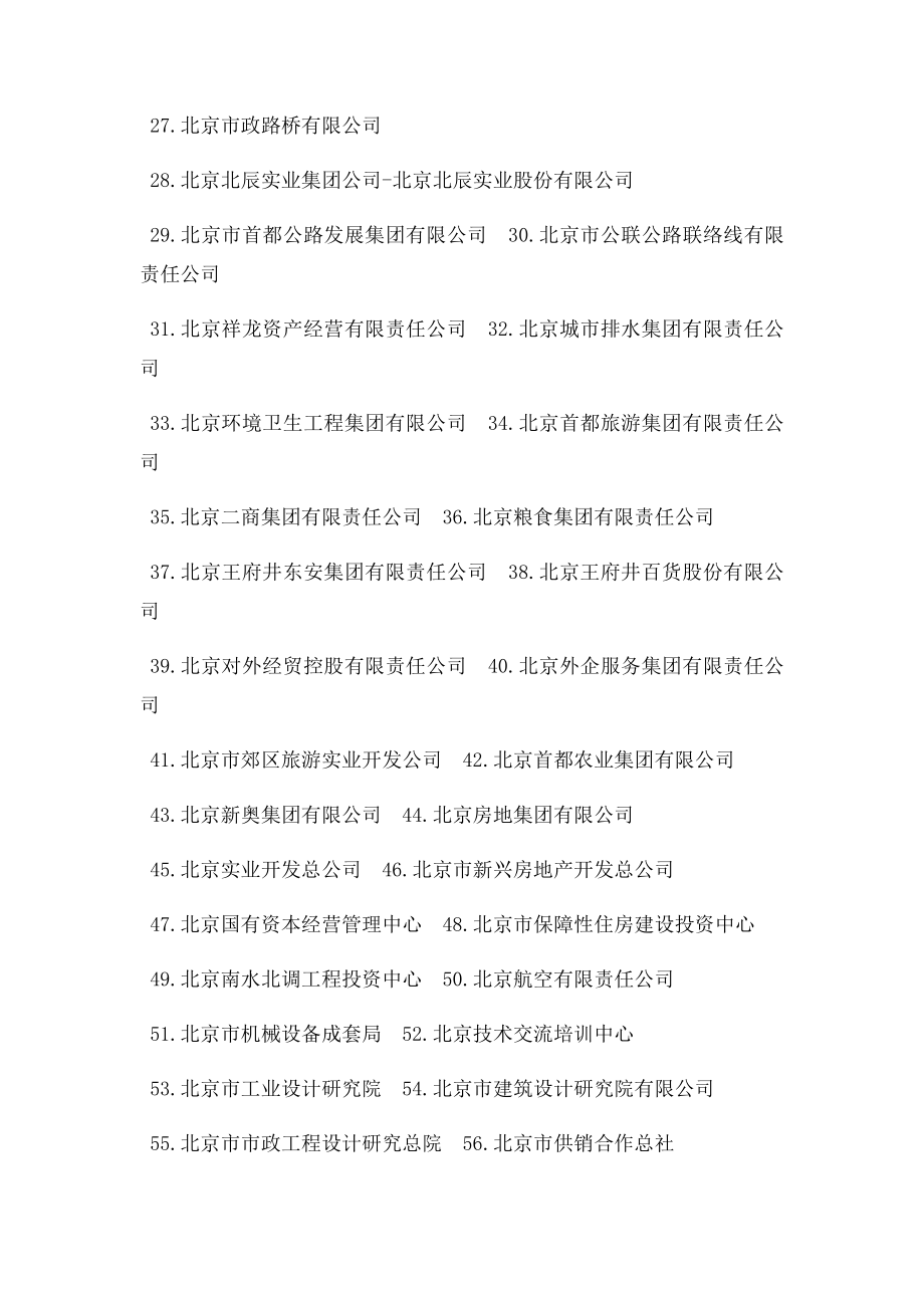 北京市国资委下属企业名单.docx_第3页