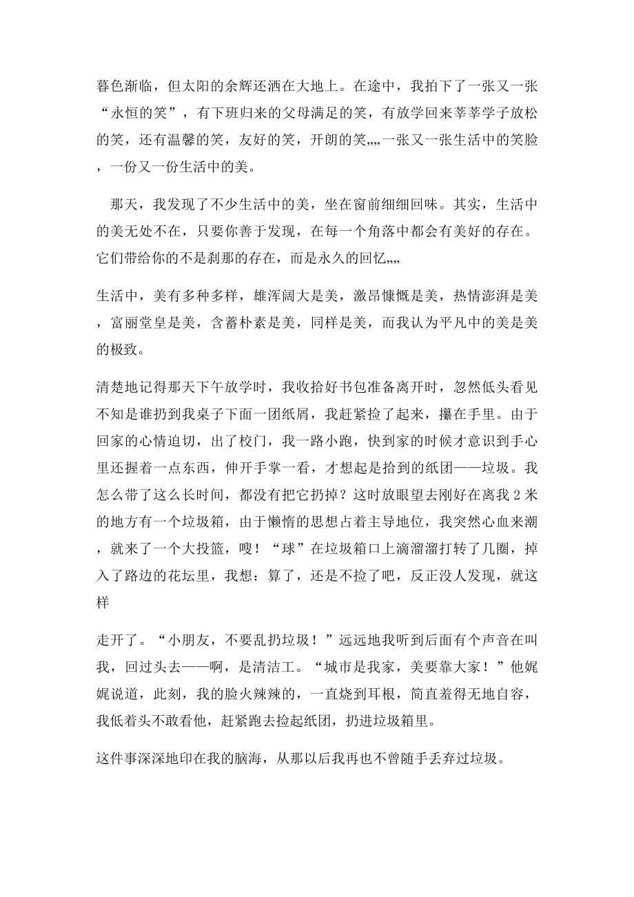 四年级作文平凡中的美.docx_第2页