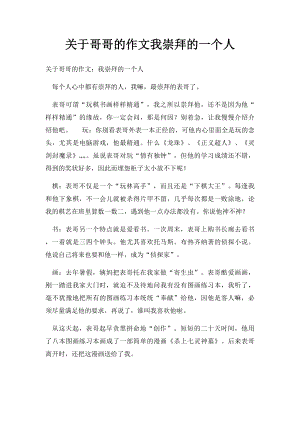 关于哥哥的作文我崇拜的一个人.docx