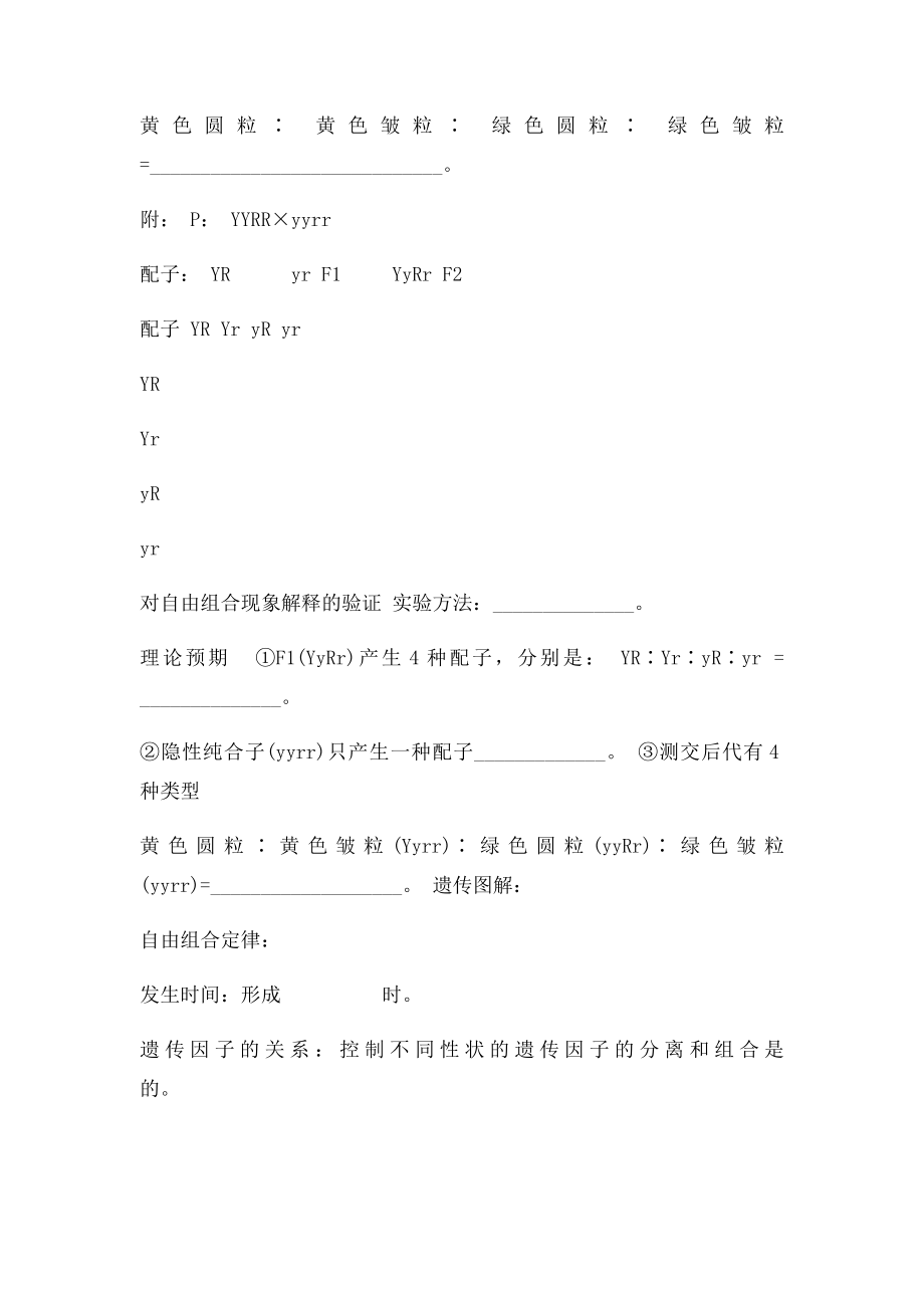 基因的自由组合定律学案.docx_第3页