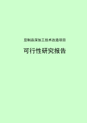 豆制品深加工技术改造项目可行性研究报告.doc