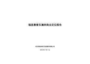 武汉福星惠誉东澜岸商业定位报告.doc