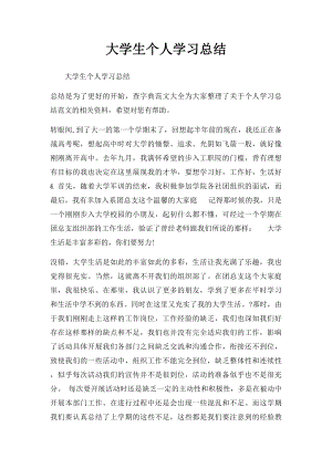 大学生个人学习总结.docx