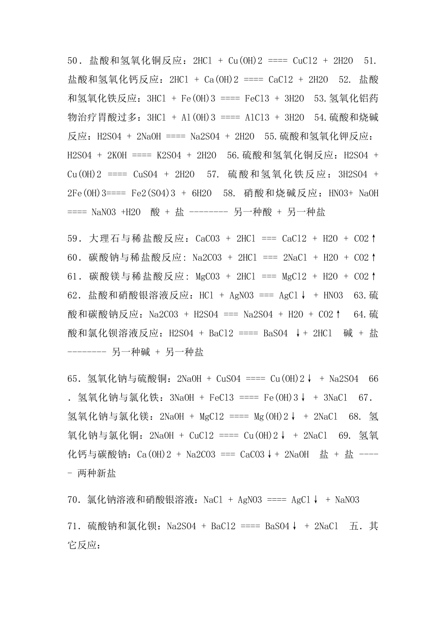 初中化学必背的100个方程式.docx_第3页