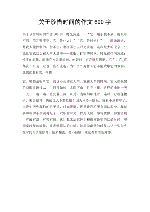 关于珍惜时间的作文600字.docx