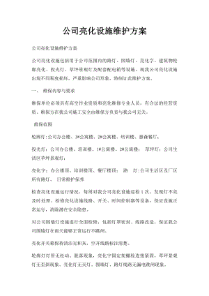 公司亮化设施维护方案.docx