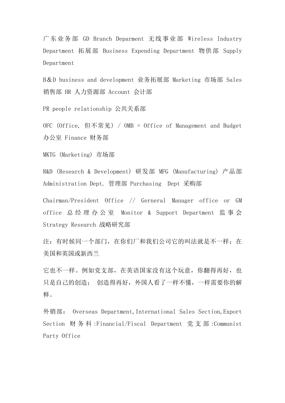 公司部门英文名称大全.docx_第2页