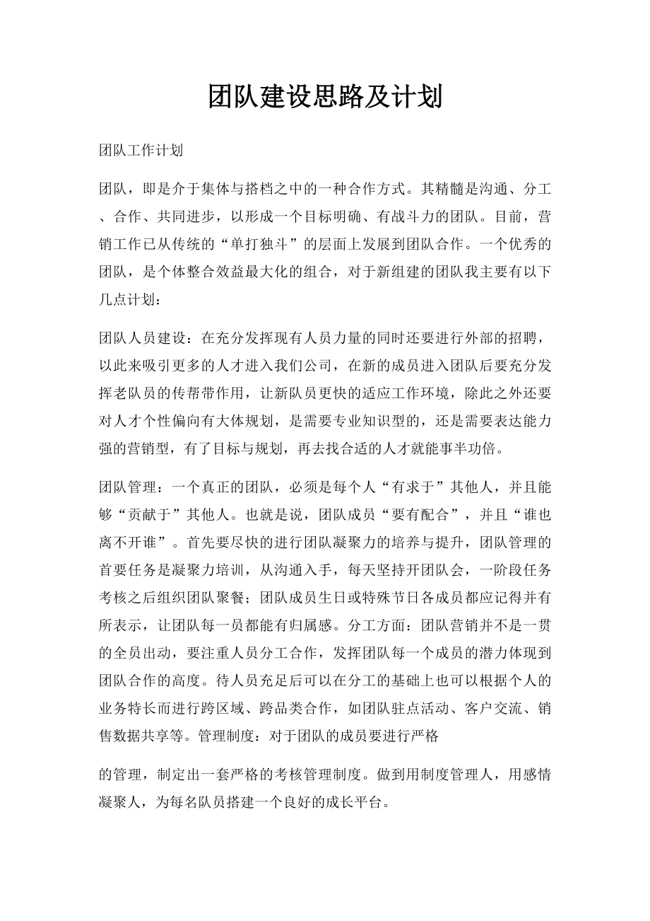 团队建设思路及计划.docx_第1页