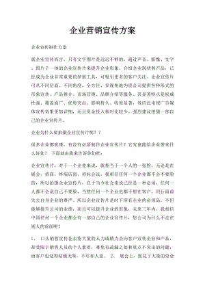 企业营销宣传方案.docx