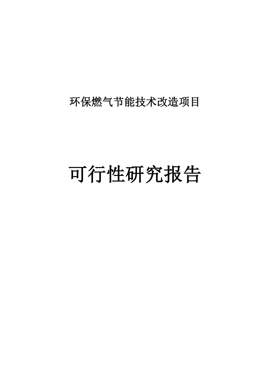 环保燃气节能技术改造项目可行性研究报告代项目建议书.doc_第1页