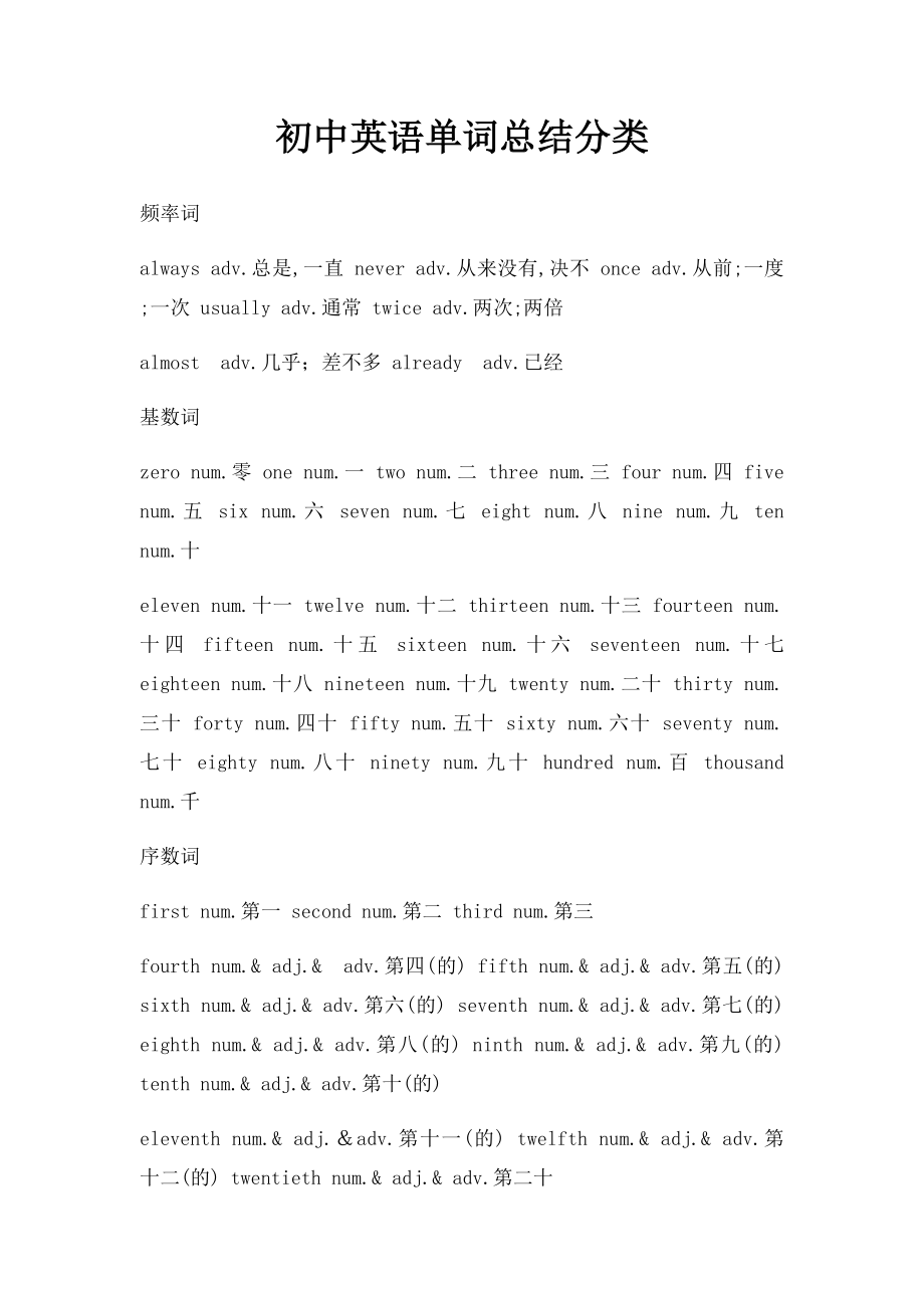 初中英语单词总结分类.docx_第1页