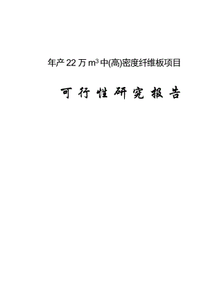 产22万立方米中(高)密度纤维板建设项目可行性研究报告.doc