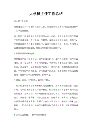 大学班主任工作总结.docx