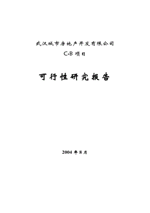 武汉城市房地产公司某项目可行性研究报告.doc