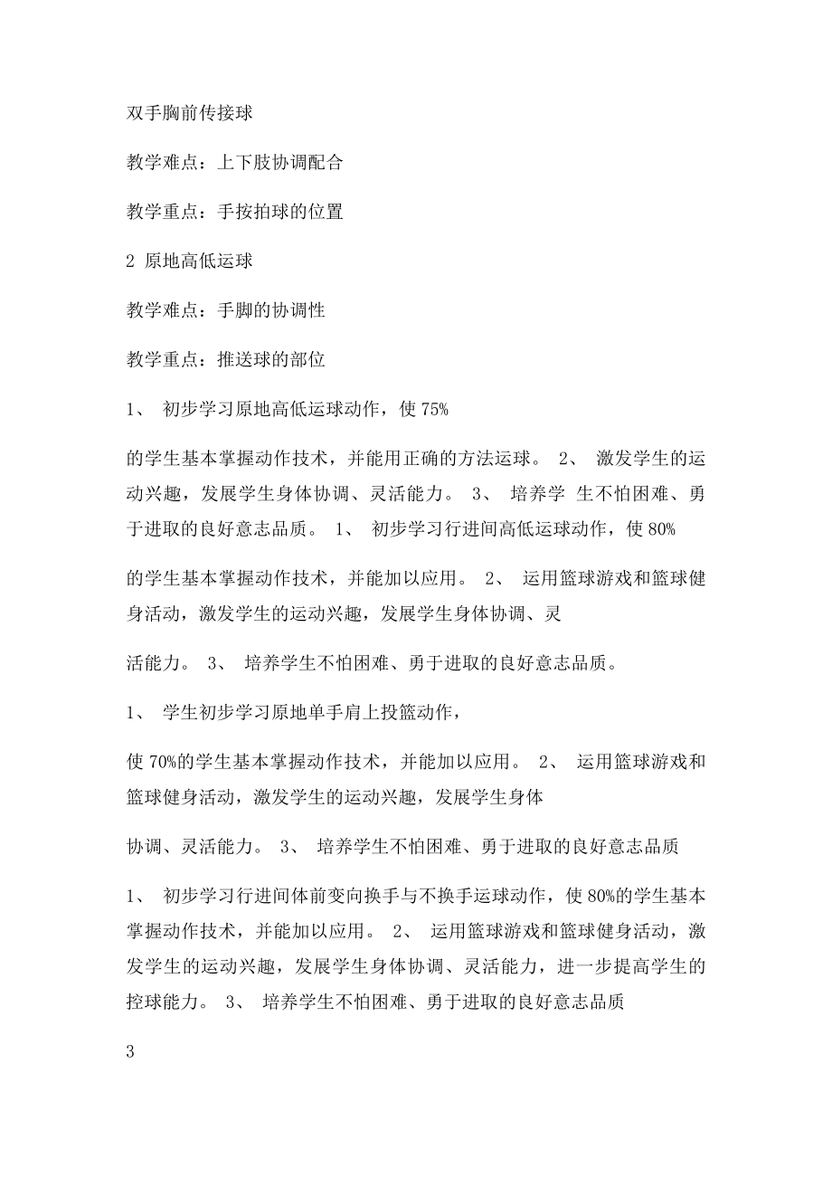 初中篮球单元教学计划初中体育教案.docx_第2页